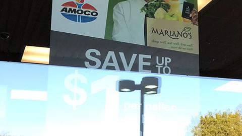 Mariano's 'Save Up to $1 Per Gallon' Window Poster