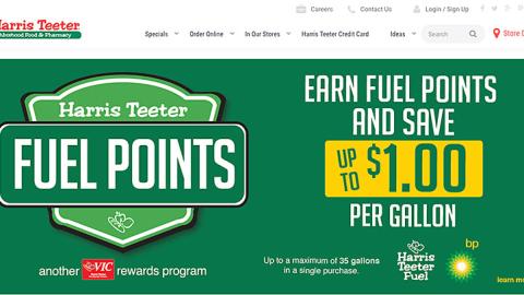 Harris Teeter 'Earn Fuel Points and Save' Leaderboard Ad